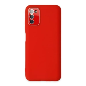Samsung Galaxy A03S Kılıf Lansman Glass Kapak - Kırmızı