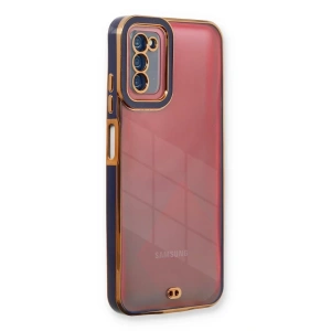 Samsung Galaxy A03S Kılıf Liva Lens Silikon - Mavi