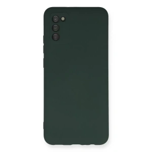 Samsung Galaxy A03S Kılıf Nano içi Kadife Silikon - Koyu Yeşil