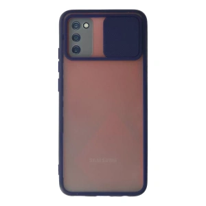 Samsung Galaxy A03S Kılıf Palm Buzlu Kamera Sürgülü Silikon - Lacivert