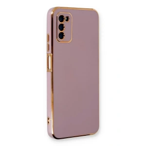 Samsung Galaxy A03S Kılıf Volet Silikon - Mor
