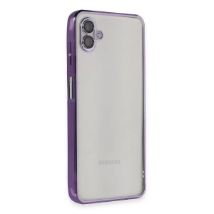 Samsung Galaxy A04 Kılıf Lensli Silikon - Mor
