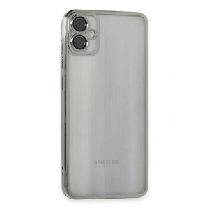 Samsung Galaxy A05 Kılıf Lensli Silikon - Gümüş