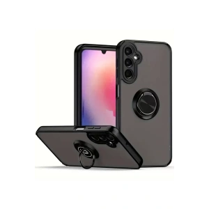 Samsung Galaxy A05S Kılıf Montreal Yüzüklü Silikon Kapak - Siyah