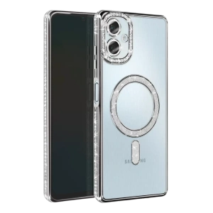 Samsung Galaxy A06 Joke Simli Magneticsafe Kılıf - Gümüş