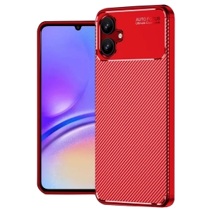 Samsung Galaxy A06 Kılıf Auto Focus Karbon Kapak - Kırmızı