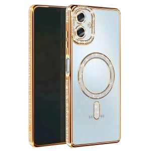 Samsung Galaxy A07 4G Joke Simli Magneticsafe Kılıf - Gold