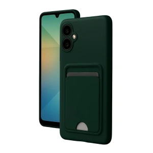 Samsung Galaxy A07 4G Kelvin Kartvizitli Silikon - Koyu Yeşil