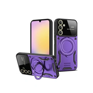 Samsung Galaxy A14 4G Kılıf Joy Lens Standlı Kapak - Mor