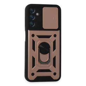 Samsung Galaxy A14 4G Kılıf Pars Lens Yüzüklü Silikon - Rose Gold