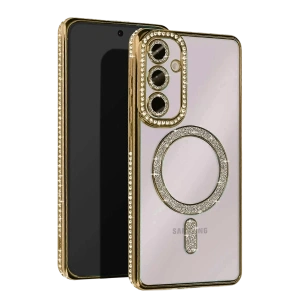 Samsung Galaxy A15 4G Joke Simli Magneticsafe Kılıf - Gold