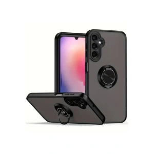 Samsung Galaxy A16 5G Kılıf Montreal Yüzüklü Silikon Kapak - Siyah