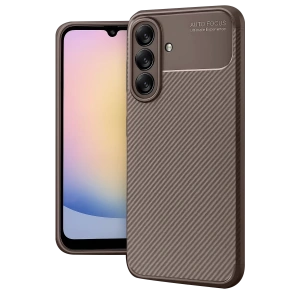 Samsung Galaxy A17 5G Auto Focus Karbon Kapak - Kahverengi
