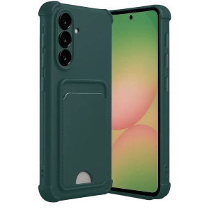 Samsung Galaxy A17 5G Kelvin Kartvizitli Silikon - Koyu Yeşil