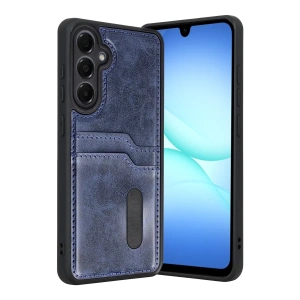 Samsung Galaxy A17 5G Sara Kartvizitli Deri Kılıf - Lacivert