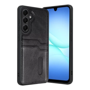 Samsung Galaxy A17 5G Sara Kartvizitli Deri Kılıf - Siyah