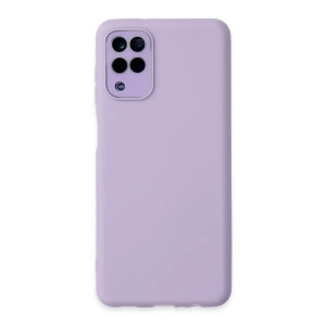 Samsung Galaxy A22 Kılıf Lansman Glass Kapak - Lila