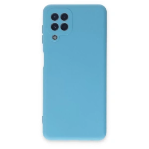 Samsung Galaxy A22 Kılıf Nano içi Kadife Silikon - Mavi