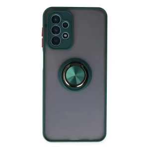Samsung Galaxy A23 4G Kılıf Montreal Yüzüklü Silikon Kapak - Yeşil