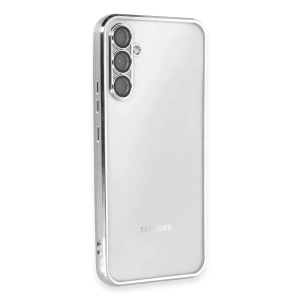 Samsung Galaxy A34 5G Kılıf Lensli Silikon - Gümüş