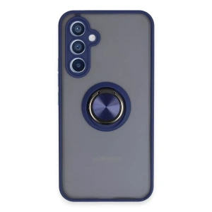 Samsung Galaxy A34 5G Kılıf Montreal Yüzüklü Silikon Kapak - Lacivert