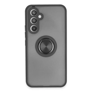 Samsung Galaxy A34 5G Kılıf Montreal Yüzüklü Silikon Kapak - Siyah