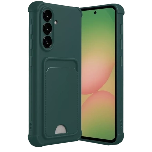 Samsung Galaxy A36 Kılıf Kelvin Kartvizitli Silikon - Koyu Yeşil
