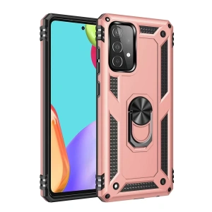 Samsung Galaxy A52 Kılıf Sofya Yüzüklü Silikon Kapak - Rose