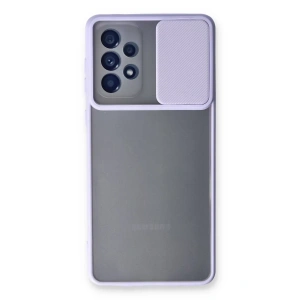 Samsung Galaxy A53 5G Kılıf Palm Buzlu Kamera Sürgülü Silikon - Lila