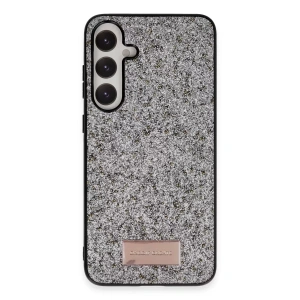 Samsung Galaxy A55 5G Bright Simli Kapak - Gümüş