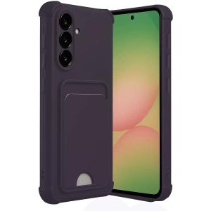 Samsung Galaxy A55 5G Kılıf Kelvin Kartvizitli Silikon - Derin Mor
