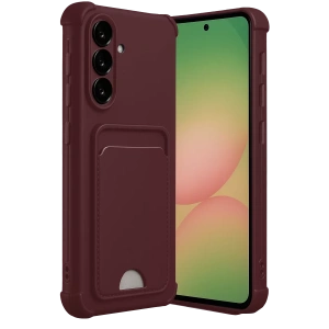 Samsung Galaxy A56 Kılıf Kelvin Kartvizitli Silikon - Bordo