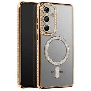 Samsung Galaxy A57 5G Joke Simli Magneticsafe Kılıf - Gold