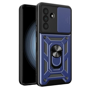 Samsung Galaxy A57 5G Pars Lens Yüzüklü Silikon - Lacivert