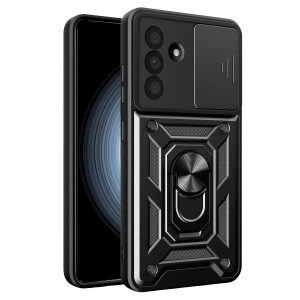 Samsung Galaxy A57 5G Pars Lens Yüzüklü Silikon - Siyah
