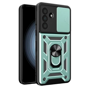 Samsung Galaxy A57 5G Pars Lens Yüzüklü Silikon - Yeşil