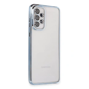 Samsung Galaxy A73 5G Kılıf Lensli Silikon - Açık Mavi