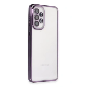 Samsung Galaxy A73 5G Kılıf Lensli Silikon - Mor