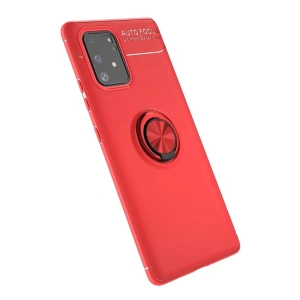 Samsung Galaxy A91 / S10 Lite Kılıf Range Yüzüklü Silikon - Kırmızı