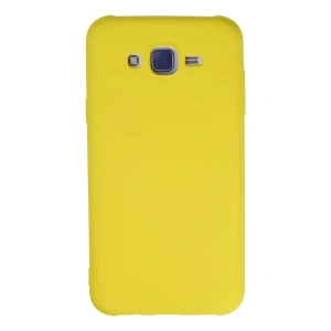 Samsung Galaxy J7 Kılıf Nano içi Kadife Silikon - Sarı