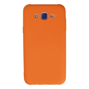 Samsung Galaxy J7 Kılıf Nano içi Kadife Silikon - Turuncu