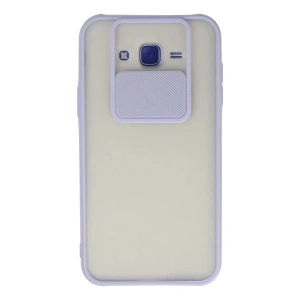 Samsung Galaxy J7 Kılıf Palm Buzlu Kamera Sürgülü Silikon - Lila