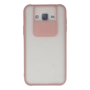 Samsung Galaxy J7 Kılıf Palm Buzlu Kamera Sürgülü Silikon - Pembe