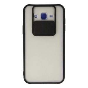 Samsung Galaxy J7 Kılıf Palm Buzlu Kamera Sürgülü Silikon - Siyah