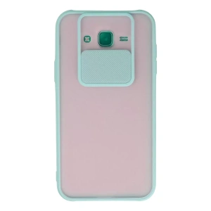 Samsung Galaxy J7 Kılıf Palm Buzlu Kamera Sürgülü Silikon - Turkuaz
