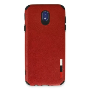 Samsung Galaxy J7 Pro / J730 Kılıf Loop Deri Silikon - Kırmızı