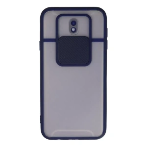 Samsung Galaxy J7 Pro / J730 Kılıf Palm Buzlu Kamera Sürgülü Silikon - Lacivert