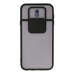 Samsung Galaxy J7 Pro / J730 Kılıf Palm Buzlu Kamera Sürgülü Silikon - Siyah