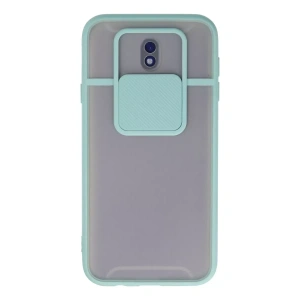 Samsung Galaxy J7 Pro / J730 Kılıf Palm Buzlu Kamera Sürgülü Silikon - Turkuaz