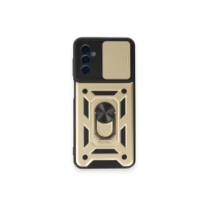 Samsung Galaxy M14 5G Kılıf Pars Lens Yüzüklü Silikon - Gold